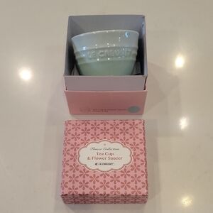 NWOT Ice Green Tea Cup And Flower Saucer